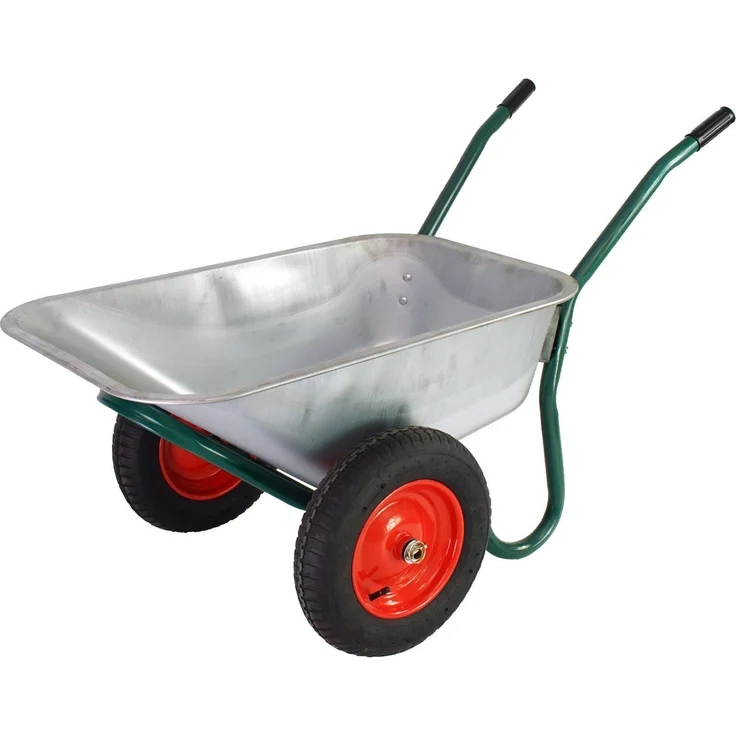 TRUTZHOLM Schubkarre 2 Rad 100l 160kg Metallwanne, Gartenkarre zweirädrig schwarz