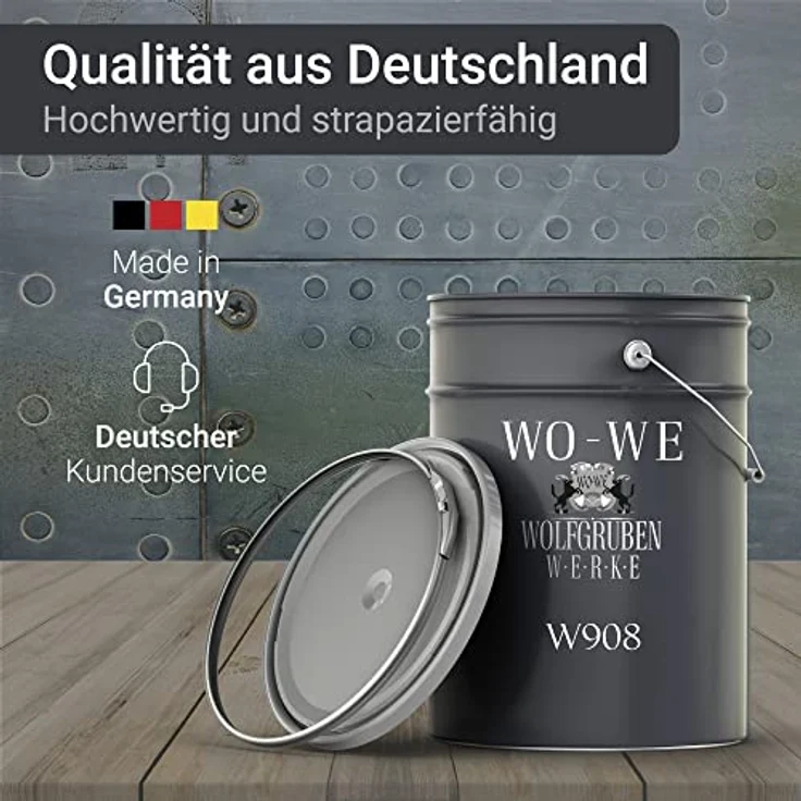 WO-WE Metallschutzlack 4in1 W908, lichtgrau, 2.5L - Rostschutz, Grundierung, abriebfest und wetterbeständig für Metalloberflächen – Bild 5
