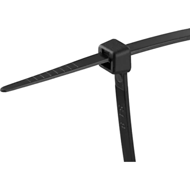 REV 0508300555 Kabelbinder, Pack mit 100 Stück, ca. 37 x 0,5 cm. Zugfest bis 22kg, schwarz