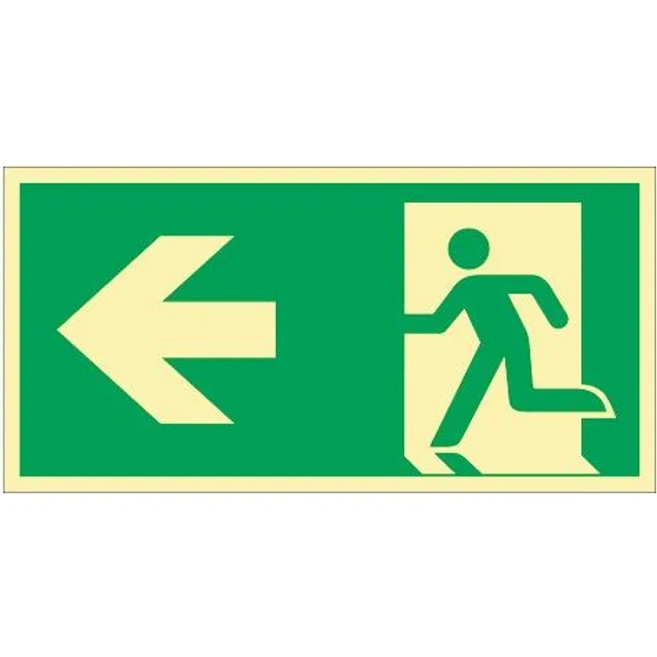 Rettungszeichen DIN EN ISO 7010 L297xB148mm Rettungsweg li.Folie