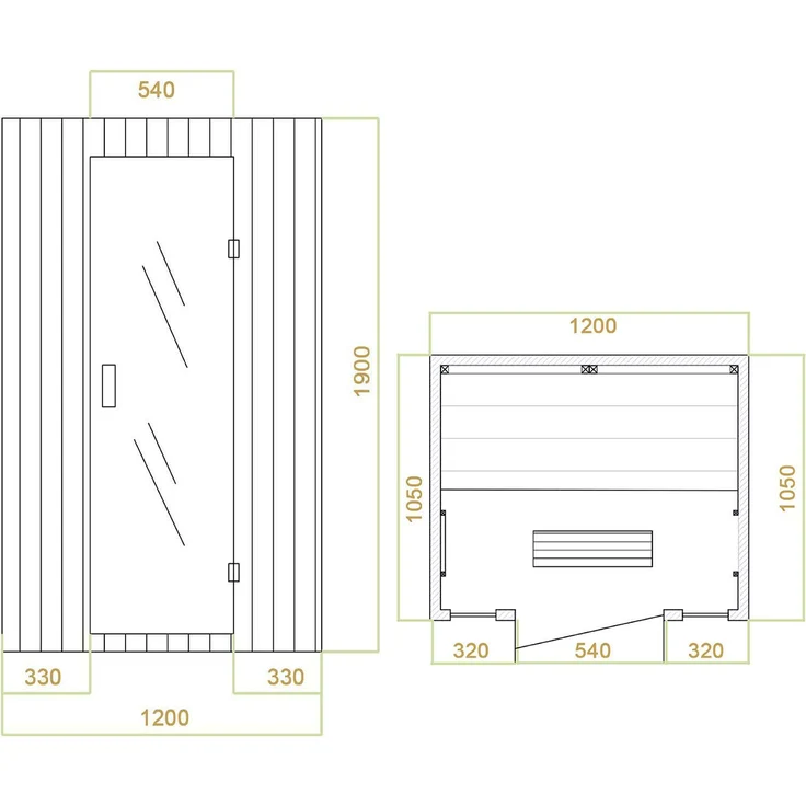 Artsauna - Infrarotkabine Nyborg S120K – Infrarotsauna 2 Personen – LED-Farblicht, digitaler Steuerung, 5 Keramikstrahler, 1 Flächenstrahler – – Bild 9