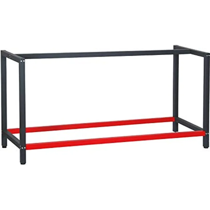 Werkbank Gestell 175x57x81 cm aus Stahl Werkbankgestell Anthrazit Rot Tischgestell Werkstatt