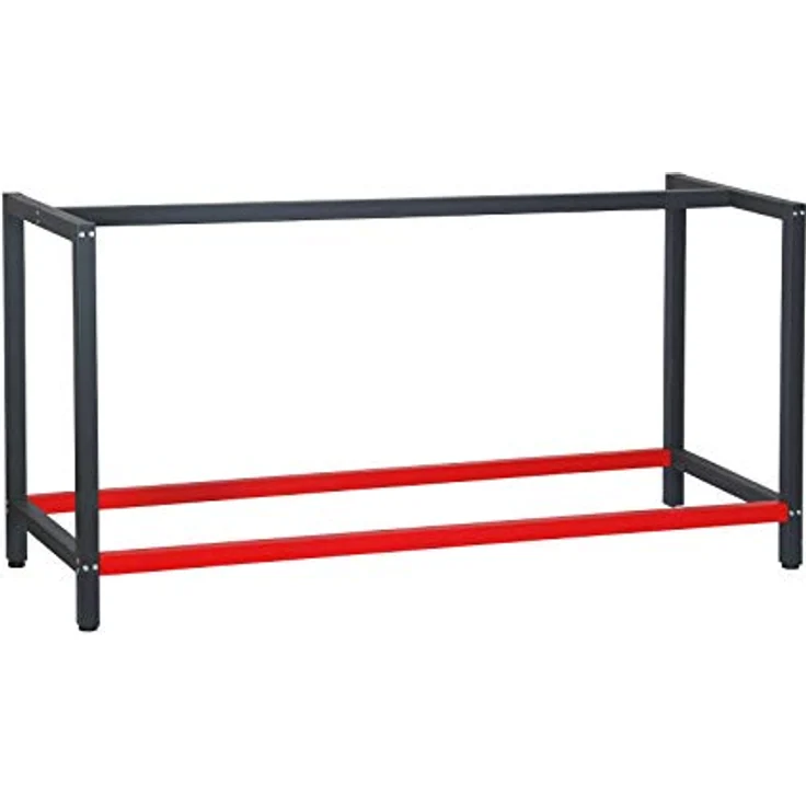 Werkbank Gestell 175x57x81 cm aus Stahl Werkbankgestell Anthrazit Rot Tischgestell Werkstatt – Bild 1