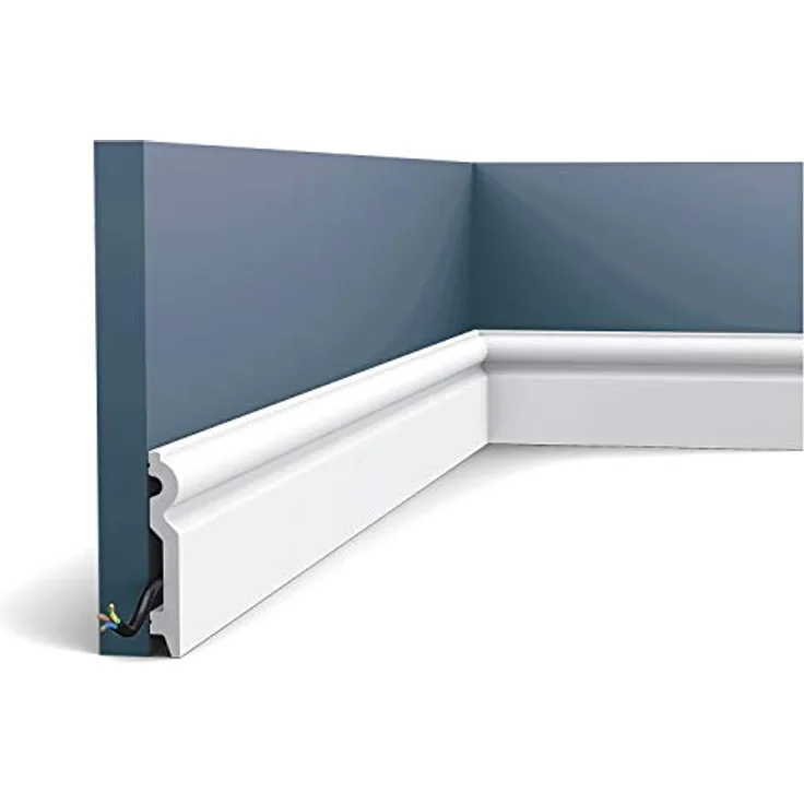 Sockelleiste Fußleiste von Decor SX137 AXXENT Profilleiste Wand Boden Leiste mit Kabelschutz Funktion 2 Meter - Orac
