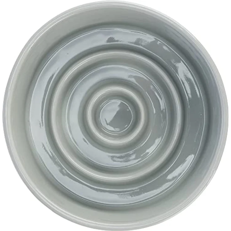 TRIXIE Slow Feeding Napf, Anti Schling Napf Für Hunde, Keramik, 0,45 L/Ø 14 cm, Grau/Blau - 24520 – Bild 3