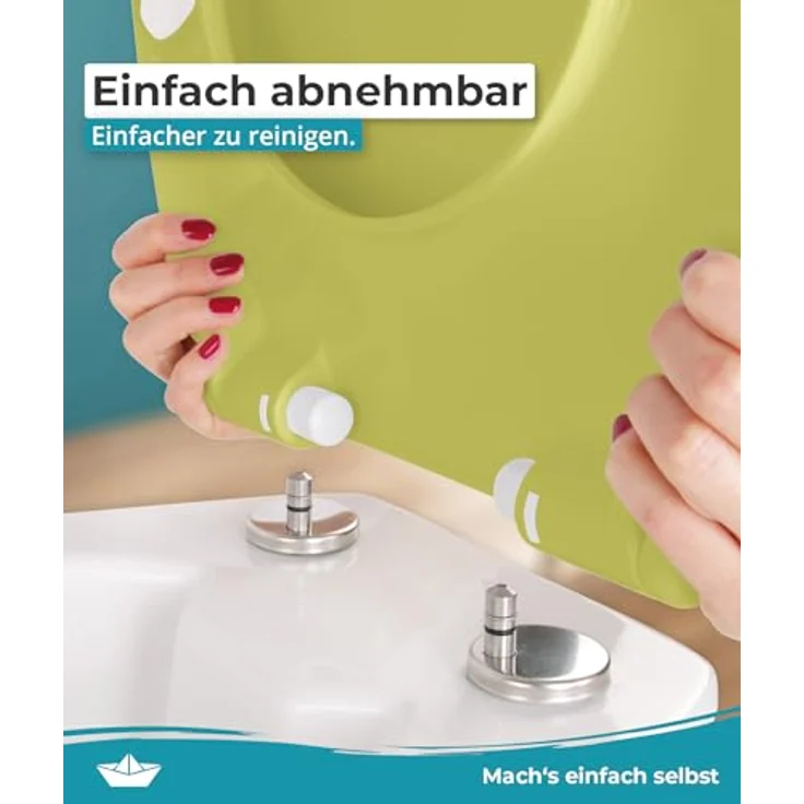 Calmwaters WC Sitz Premium 26LP6228, Oliv-Moosgrün mit Absenkautomatik, antibakteriell, abnehmbar, Duroplast, 250 kg Tragkraft – Bild 4