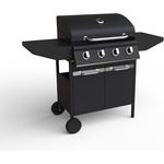 Garden Pleasure Gasgrill BBQ Grill Piezo Zündung 4 Brenner Grill Grillwagen, Stahl, einfach zu bedienen, gleichmäßige Hitzeverteilung