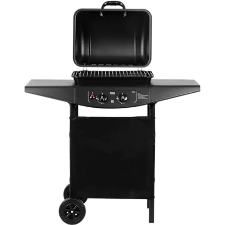 Teesa Gasgrill, 2 Brenner, schwarz, mit Grillrost – Bild 4