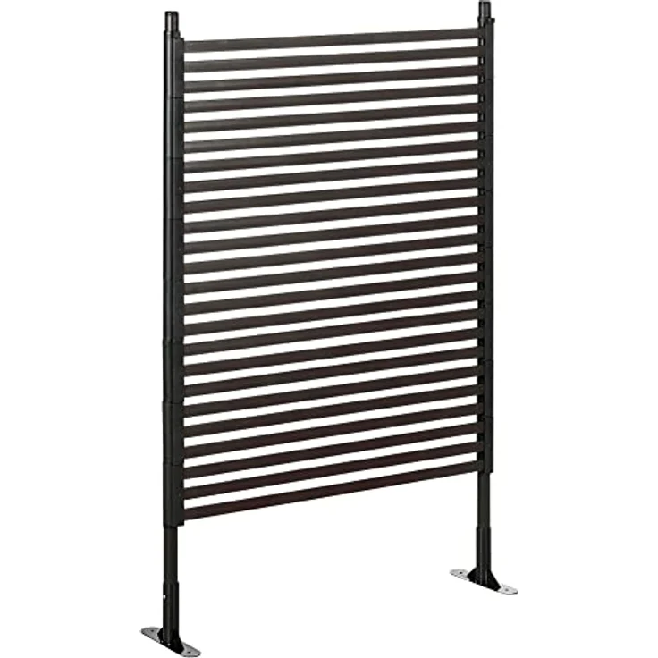 JTI GmbH Gartenzaun Steckzaun dekorativ 93 x 150 cm, Teichzaun mit Fuß für Balkon Terrasse in Braun, aus robustem Stahl mit PE-Beschichtung – Bild 2