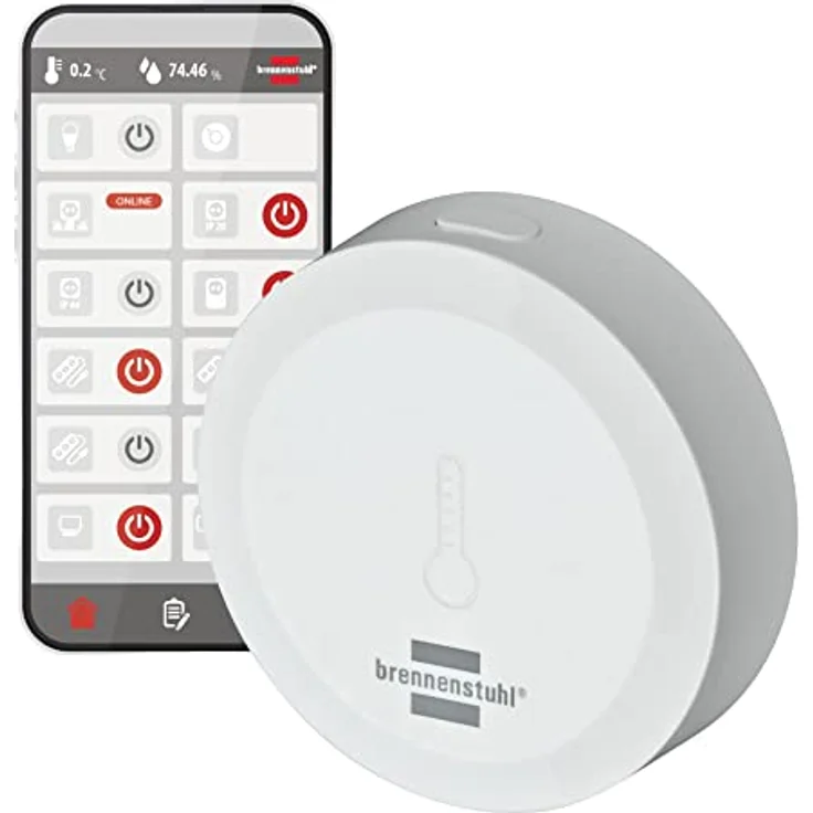 Brennenstuhl Connect Zigbee Temperatur- und Feuchtigkeitssensor TFS CZ 01 (smartes Temperatur- und Feuchtigkeitsmessgerät, Benachrichtigung aufs Handy, Smart Home, intelligente Szenen, kostenlose App) – Bild 1