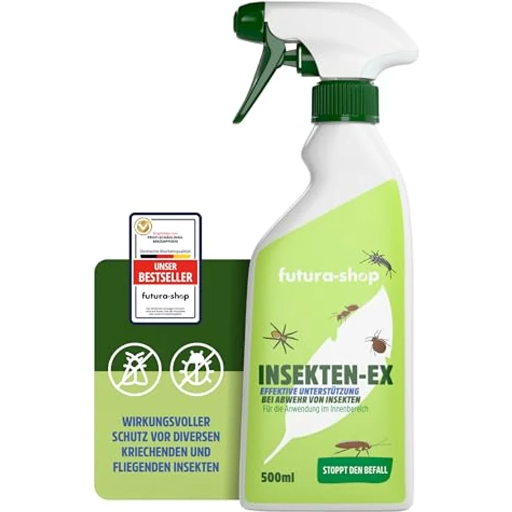 Futura-Shop Insektenspray, effektives Insektenspray mit ätherischen Ölen, 500 ml, biobasiert und rückstandsfrei – Bild 1