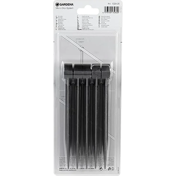 GARDENA Micro-Drip-System Rohrhalter: Leitungshalter mit 13 mm (1-2 Zoll), Führung und Befestigung des Verlegerohres und Tropfrohres in der Erde (1328-20) Bewässerungszubehör – Bild 4