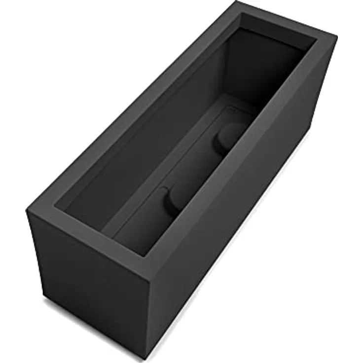 ONDIS24 Vulkan Pflanzkübel mit Wasserspeicher, rechteckig, 25L Pflanzvolumen, Basalt optik, für Balkon und Terrasse – Bild 2