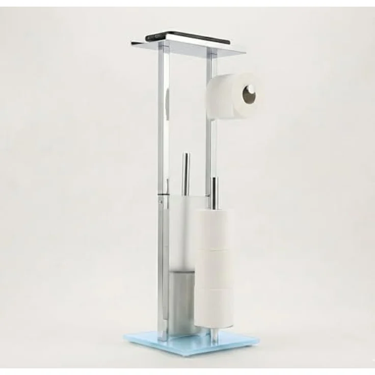 NUXIO HYLLA WC-Reinigungsbürste mit Papierhalter und Handyablage, 65 cm, Edelstahl, glänzend oder matt schwarz, modernes Design – Bild 5