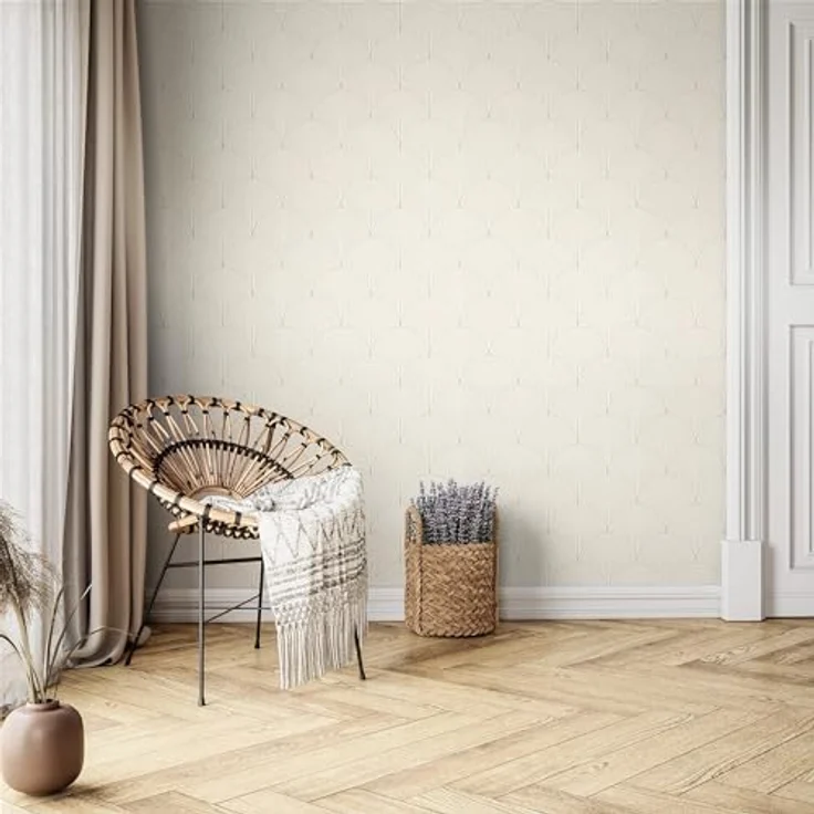 Newroom Tapete Beige Vlies Bogen, Modern Boho Art Deco mit hochwaschbeständiger Vinyl-Oberfläche, 10,05 m x 0,53 m – Bild 5