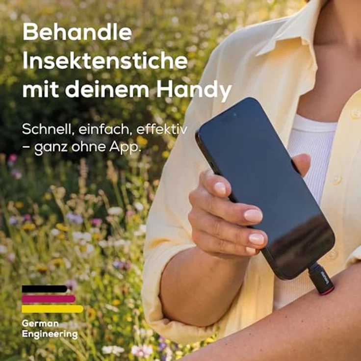 Beurer BiteX Go Deep Black, Insektenstichheiler für Smartphone mit USB-C, Hitzestift gegen Juckreiz & Schwellungen, mit Licht und 2 Programmen – Bild 2