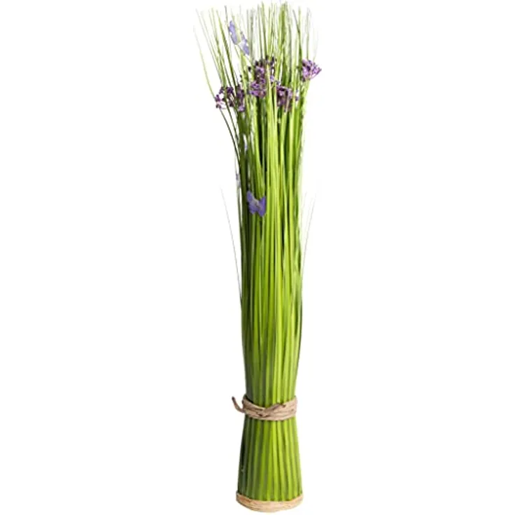 künstliches Grasarrangement selbst stehend mit Blüten und Schmetterlingen Höhe ca. 69 cm (lila)