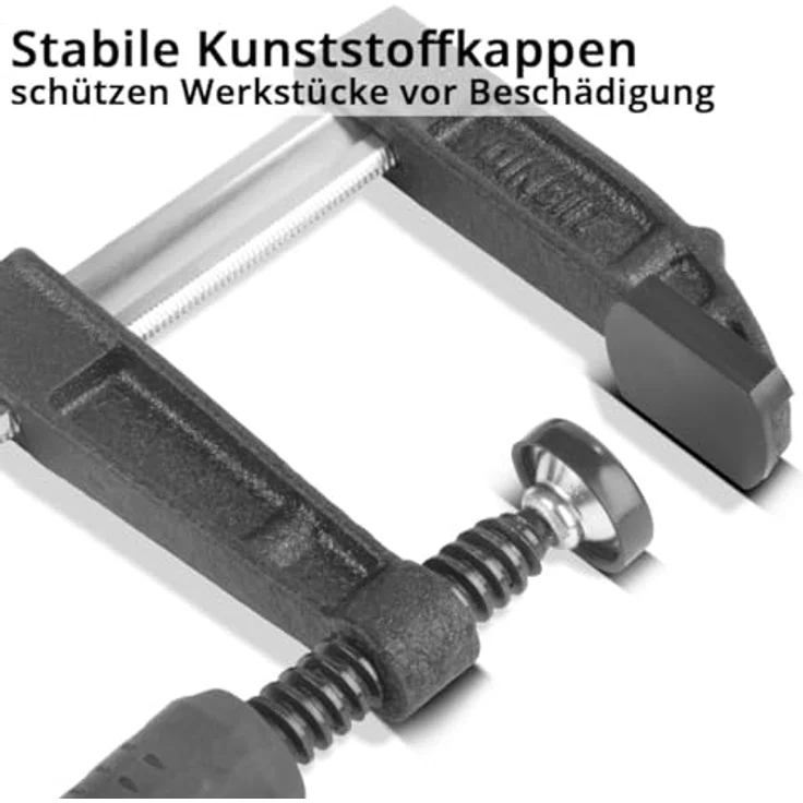 STAHLWERK Schraubzwinge 80x500 mm, 2er Set, kraftvolle F-Zwinge aus Stahl und Kunststoff, stabile Klemmzwinge mit Spannweite 500 mm und Spanntiefe 80 mm, ergonomischer rutschfester Griff – Bild 4