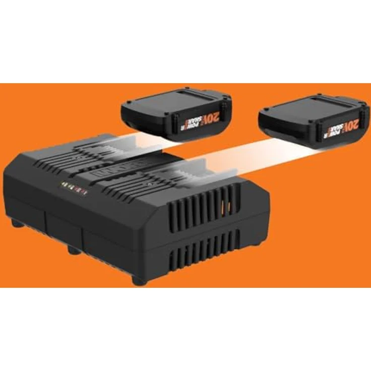 Worx WA3883 Dual-Ladegerät – Akku-Ladegerät für Worx Geräte mit 20V – 2 x 2,0 Ah – 2 Lademodi – Mit allen Worx PowerShare Akkus kompatibel – Bild 3