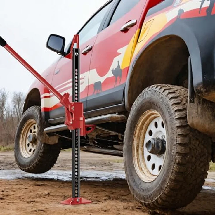 Wiltec Offroad Wagenheber bis 3000 kg max. 76 cm, Farmer Jack aus Stahl, ideal für Geländewagen, SUV, ATV und Anhänger – Bild 3