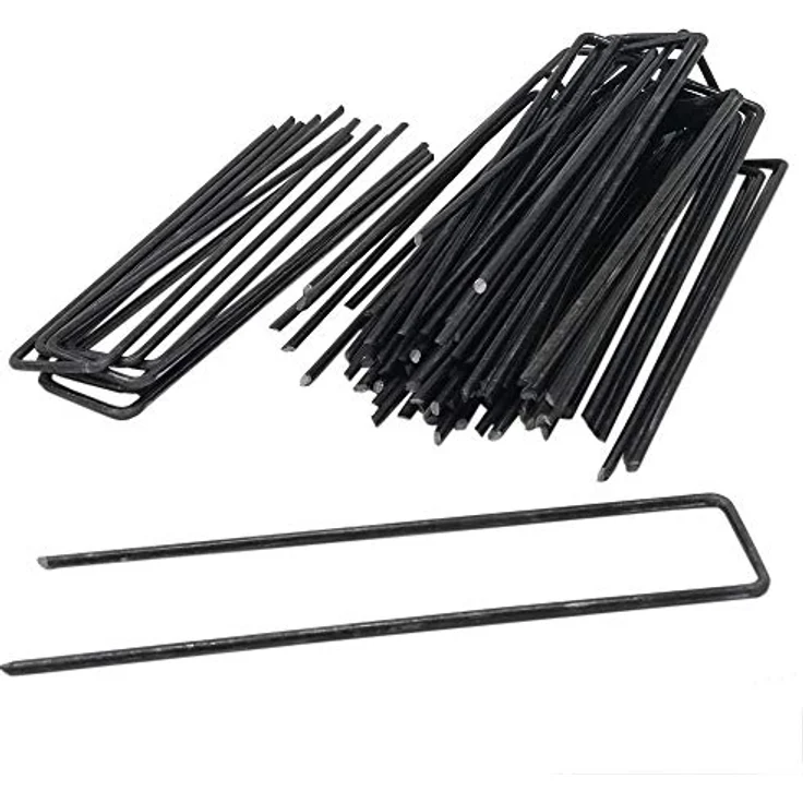 ToCi 50 Stück Erdanker 150 x 25 mm - Stahldraht, Ø 3 mm - Bodenanker zur Befestigung von Unkrautvlies, Folien, Schläuchen – Bild 1