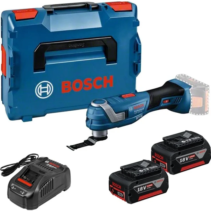Bosch Akku-Multi-Cutter GOP 18V-34, Multifunktionswerkzeug mit 2x 5,0 Ah Akku, Ladegerät und Vibration Control in L-Boxx 136