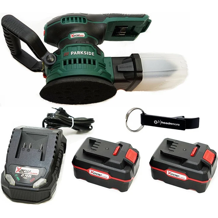 Parkside PAEXS 20-Li B2, Akku-Exzenterschleifer 20V mit 6-stufiger Drehzahl, ergonomischem Griff und Staubabsaugung, inkl. Transportkoffer