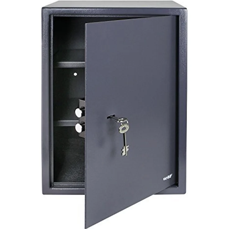 HMF 49205-11 Möbeltresor Doppelbartschloss, 50,0 x 35,0 x 31,0 cm, anthrazit – Bild 1