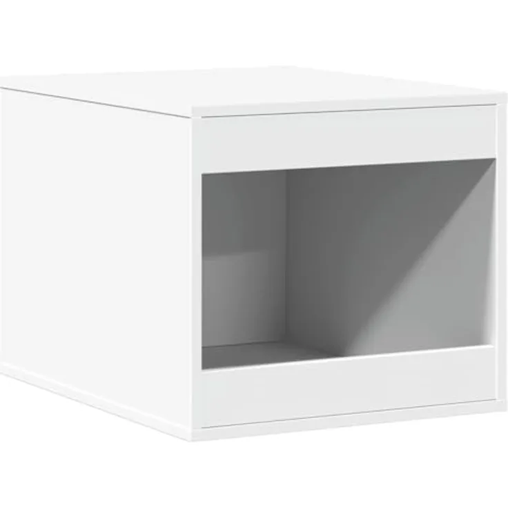vidaXL Katzenklo Schrank, Katzenschrank Katzentoilette, Beistelltisch Katzenhaus, Verstecktes Design, Weiß Holzwerkstoff