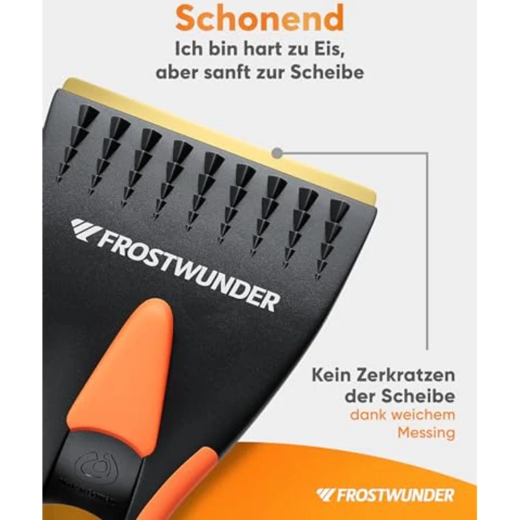 FROSTWUNDER - Eiskratzer Messingklinge [Made in Germany] - 100% recycelter Eiskratzer Auto Messingklinge - Langlebiger Auto Eiskratzer - Blitzschneller Messing Eiskratzer - Scheibenkratzer Auto Stabil - Preisvergleich – Bild 4