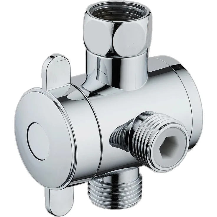 Schütte 3-Wege-Umsteller Avignon, Duschzubehör mit 1/2'' Brauseschlauchanschluss, Chrom, 60 x 70 mm