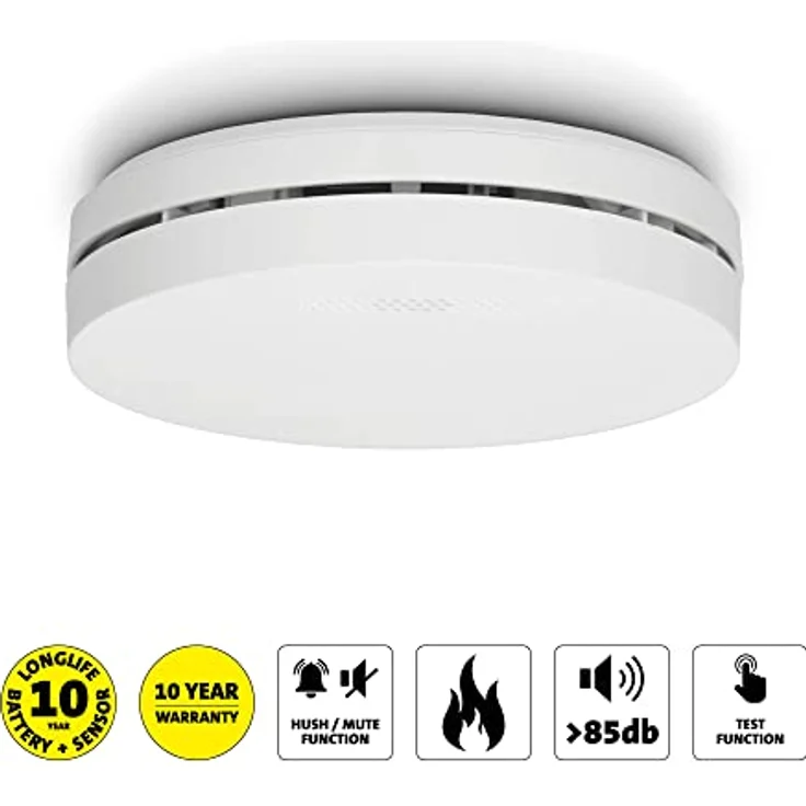 Alecto SA300 - Kompaktes Design-Rauchmelder mit 10-Jahres-Batterie - Feuermelder - Weiß – Bild 2