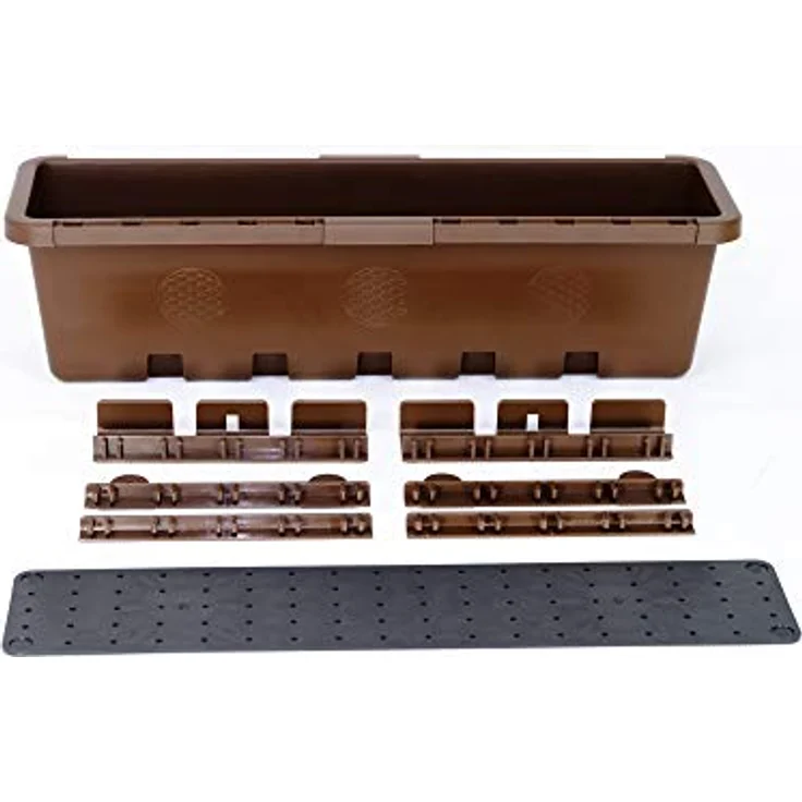 GreenLife Hochbeet / Kräuterbox 3 Stück, terrabraun, integrierter Zwischenboden, 3er Set – Bild 2