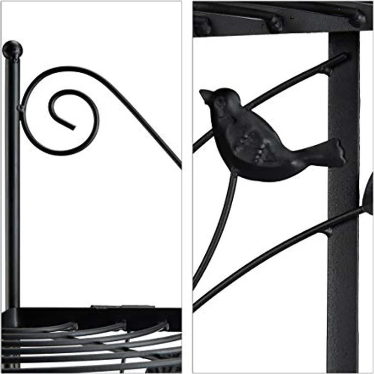 Relaxdays Pflanzentreppe Ecke GOTH, Metall, 5 Ablagen, klappbar, witterungsfest, Pflanzenregal, HxBxT: 160 x 36 x 36 cm, schwarz – Bild 4