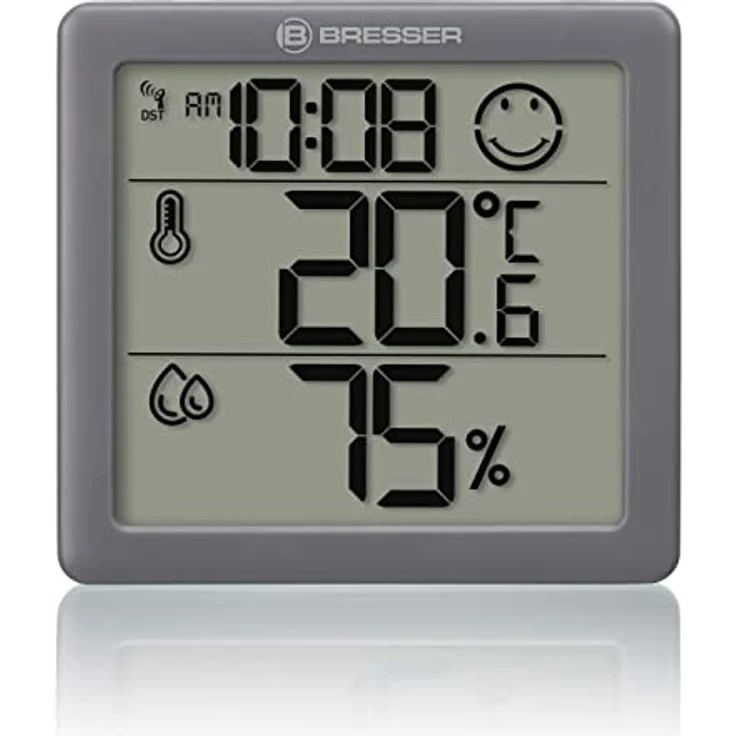 Bresser Thermometer Hygrometer Climate Smile 2er-Set zum Aufstellen oder zur Wandmontage mit Raumklima-Indikator als Smiley, anthrazit - Preisvergleich – Bild 3