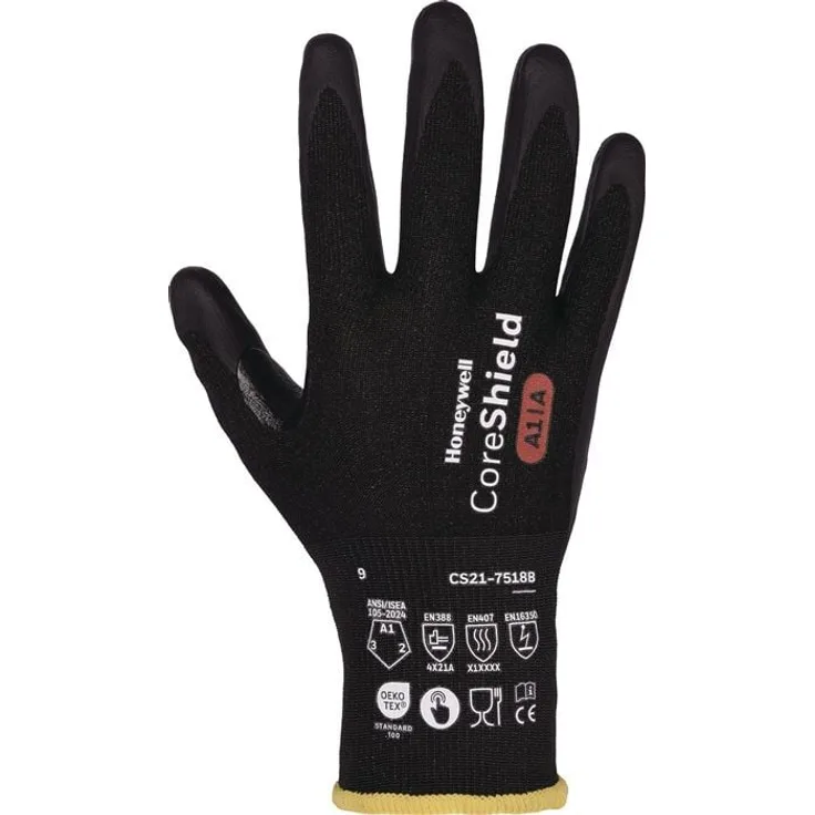 Honeywell CORESHIELD 18G BLACK Schnittschutzhandschuhe Gr.10, schwarz, EN 388/EN 407/EN 16350, antistatisch, touchscreenfähig, lebensmittelgeeignet