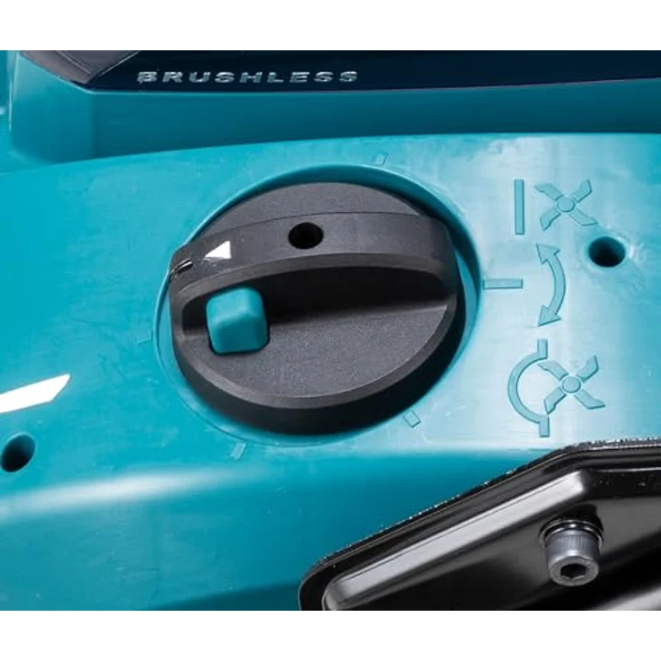 Makita Vertikutierer Akku- 40V max., professioneller Rasenpfleger mit 38 cm Arbeitsbreite, 18-stufig einstellbarer Arbeitstiefe, 50 Liter Grasfangsack, 180 mm ø Räder, Wet Guard – Bild 10