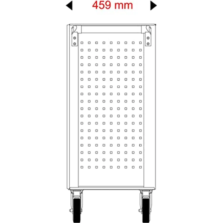KS Tools ECOline Werkzeugwagen 897.7515, Werkstattwagen mit Zentralverriegelung, 100% Auszug, rutschfesten Gummieinlagen, Stahlblechkonstruktion, schwarz – Bild 7