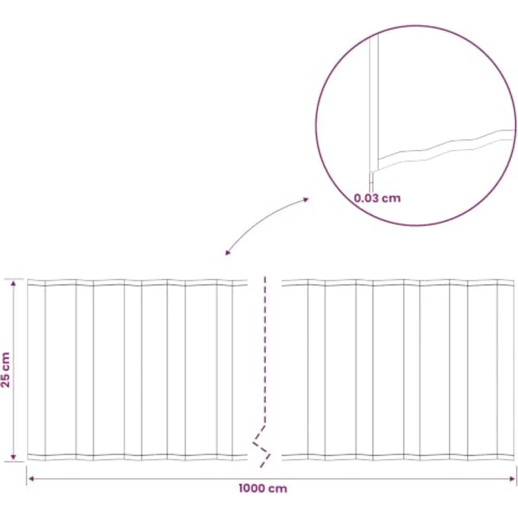 vidaXL Beetumrandung Raseneinfassung 10 m x 25 cm, verzinkter Stahl, Silber, wetterbeständig und einfach zu installieren – Bild 3