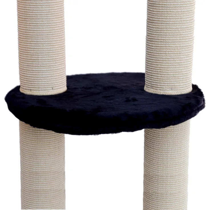 Aktiv Kat Kratzbaum Liegeebene rund mit Plüsch-Bezug Ø 45 cm - Schwarz