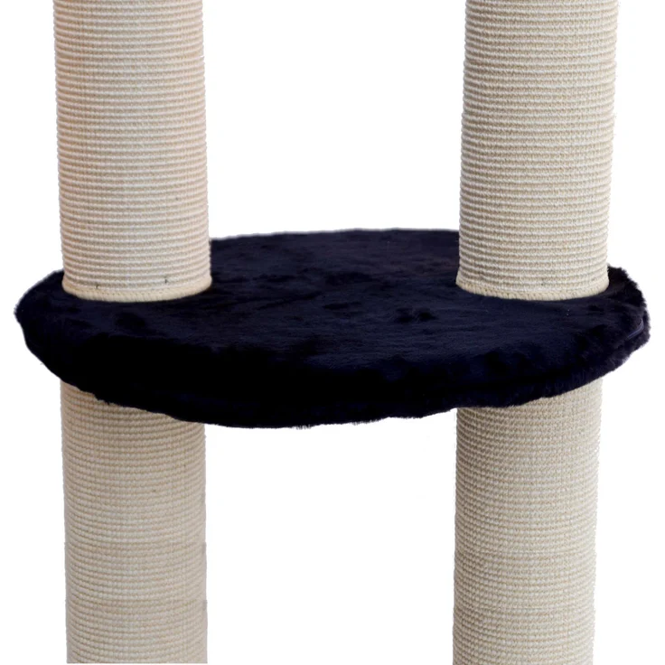 Aktiv Kat Kratzbaum Liegeebene rund mit Plüsch-Bezug Ø 45 cm - Schwarz