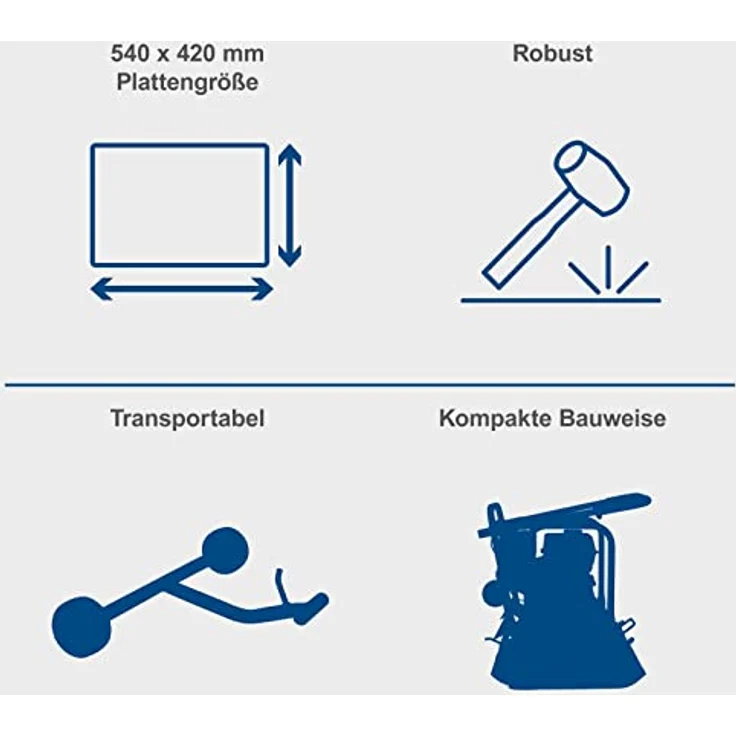 Scheppach Benzin Rüttelplatte HP2300S Verdichter Rüttler Vibrationsplatte | 5,6 PS Leistung | 23 kN Verdichtungsdruck | 35cm Verdichtungstiefe | Komplettset inkl. Gummimatte und Fahrvorrichtung – Bild 4