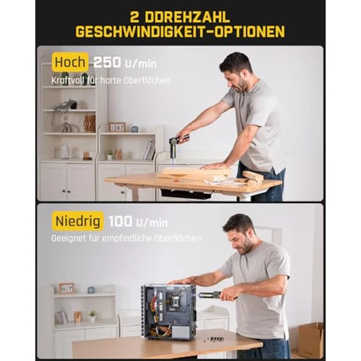 Fanttik Elektro-Schraubendreher S1 Apex, 250 U/min, 8 Nm, Komplettset mit Faltgriff und 20 S2-Bits – Bild 4