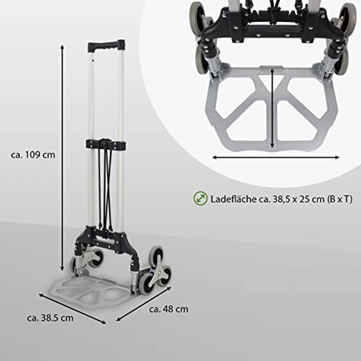 Aluminium Treppensackkarre klappbar 70 kg Treppensteiger Transportkarre Stapelkarre Treppen-Sackkarre - Preisvergleich – Bild 4