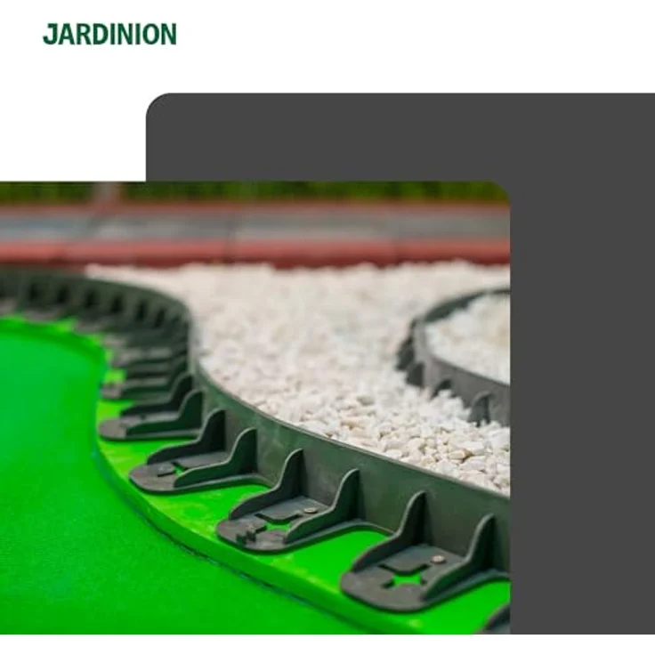 Jardinion Rasenkante Beeteinfassung aus 100% recyceltem PE/PP, flexible Umrandung für Gartenbeete und Kiesbeete, witterungs- und UV-beständig – Bild 3