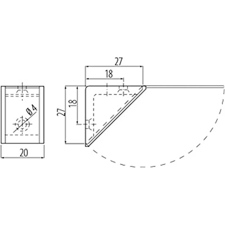 100 Stück Korpusverbinder Eckverbinder Schrankverbinder Möbelverbinder Winkel für Möbel 27 x 27 x 20 mm Farbe: Schwarz – Bild 2