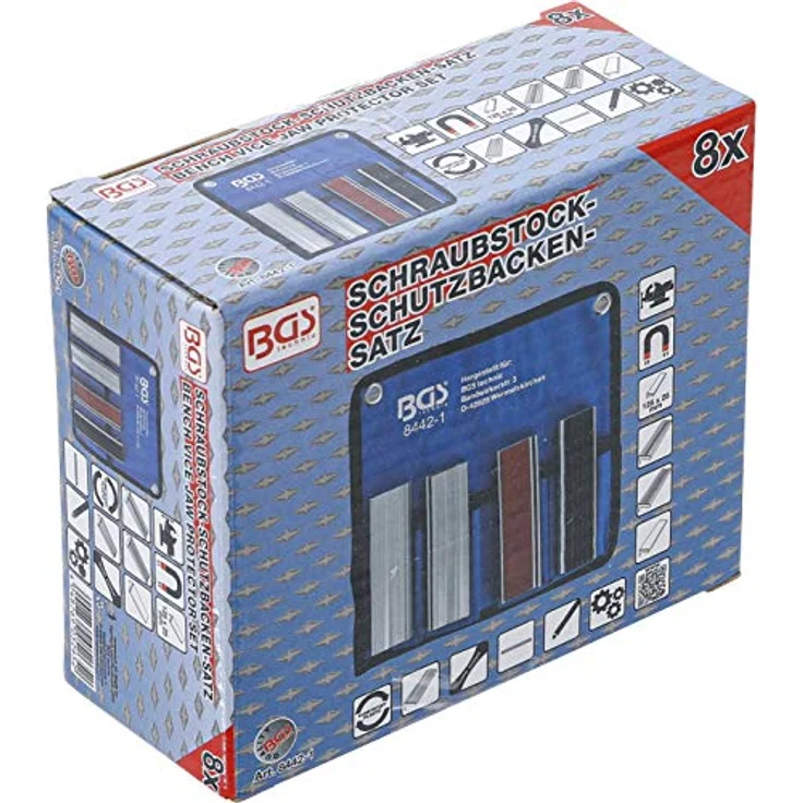 BGS Technic - BGS Schraubstock-Schutzbacken-Satz Aluminium 125 mm 8-tlg – Bild 4