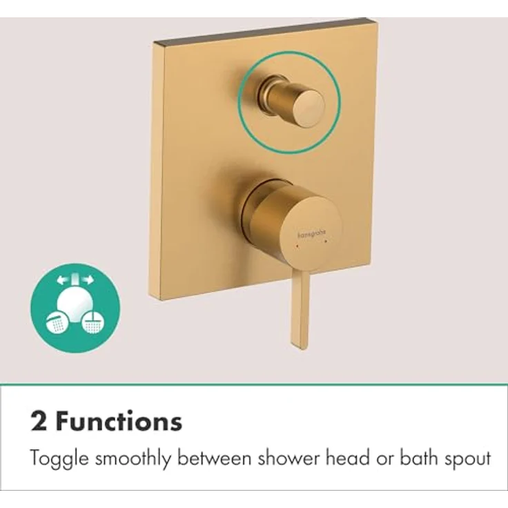 Hansgrohe Finoris, Badarmatur in gebürstetem Bronze für Duschinstallation mit integrierter Sicherheitskombination und Temperaturbegrenzer – Bild 4