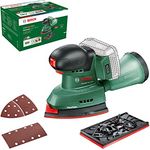 Bosch Akku-Schleifer UniversalSander 18V-10 (ohne Akku; 18 Volt System; für die DIY-Holzbearbeitung; 2x Schleifpapier; im Karton)