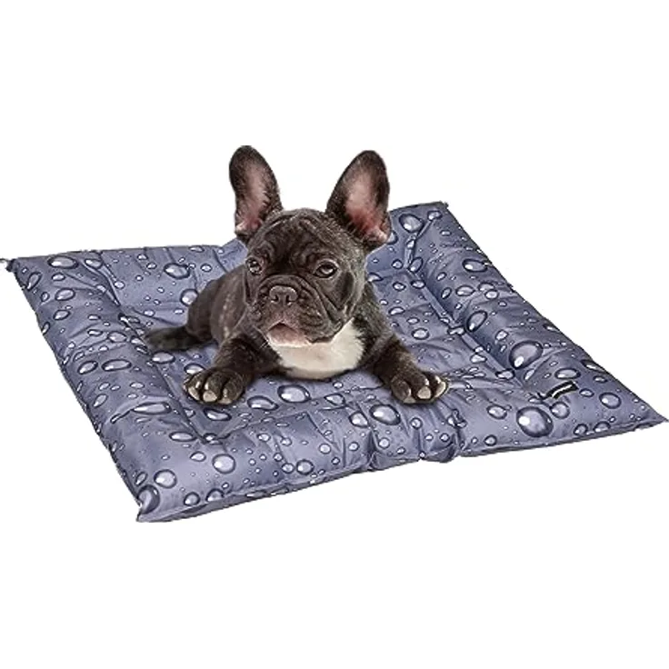 Flamingo Cooling Bed FRESK Drop GRAU XL 76X116CM - Tier-Schlafplatz aus Polyester mit Gel-Füllung